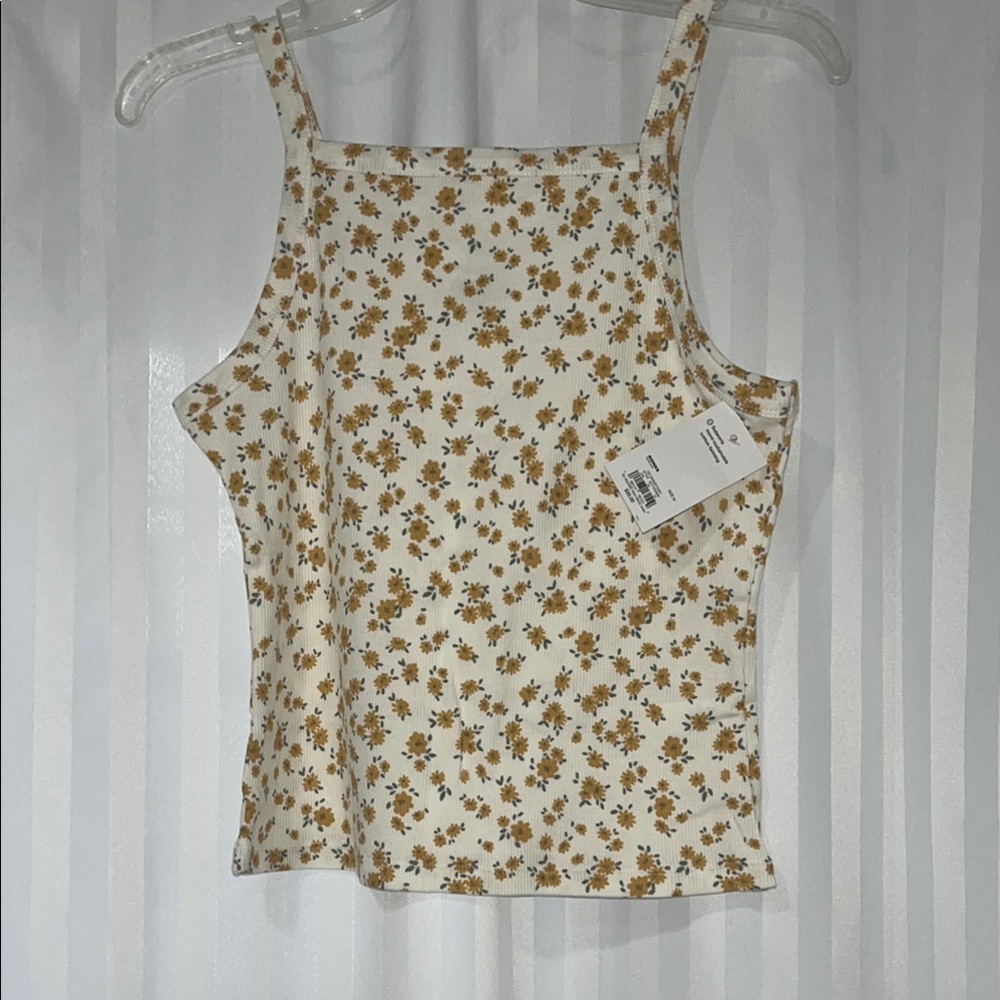 NWT Floral Print High Neck Tank Top Women's
